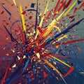 Artwork featuring an explosion of dynamic, sharp lines and geometric Royalty Free Stock Photo