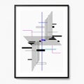 Artwork featuring intersecting black lines and geometric shapes on a Royalty Free Stock Photo