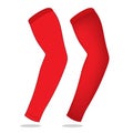 Red Arm Sleeve UV Protection For Template On White Background