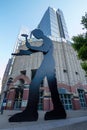 Artwork of The Hammering Man by Jonathan Borofsky, Stands Outside the Seattle Art Museum in Washington