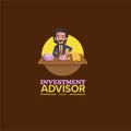 Investment advisor vector mascot logo