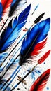An artwork made of bird feathers