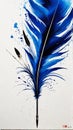 An artwork made of bird feathers