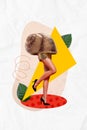 Artwork photo collage surreal woman legs wear high heels soft skin after laser epilation body mollusk ecology isolated