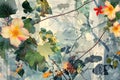Abstract Floral Collage: Intertwined Blooms and Leaves Royalty Free Stock Photo