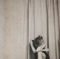 Artwork in retro style, girl upset Royalty Free Stock Photo