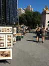 Artwork for Sale Near the Entrance of Central Park at Columbus Circle, NYC, USA Royalty Free Stock Photo