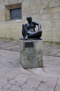 Artwork Sculpture front of University Building of Oviedo City, Asturias region in Spain.