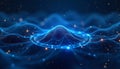 This artwork showcases a striking digital interpretation of audio waves and data visualization. Generative AI