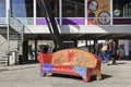 Artwork social sofa at railway station, Tilburg, Netherlands