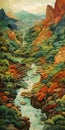 Mysterious Jungle: A Surreal Landscape Painting Of A Vietnamese Valley