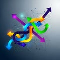This artwork suggests themes of direction complexity and interconnectedn Royalty Free Stock Photo