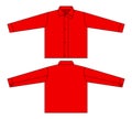 Blank Red Jacket With Hidden Placket Zipper Template Vector