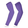 Purple Arm Sleeve UV Protection For Template On White Background