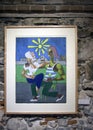 Jean Cocteau le Bastion Museum Menton Fisherman and young girl drinking.