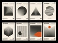 Artworks, posters inspired postmodern of vector abstract dynamic symbols with bold geometric shapes, useful for web