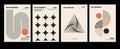 Artworks, posters inspired postmodern of vector abstract dynamic symbols with bold geometric shapes, useful for web