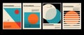 Artworks, posters inspired postmodern of vector abstract dynamic symbols ,Stylized sunset, dawn , useful for web