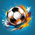 arty soccer with pop art style very beautiful and stunning