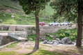 Aru, Jammu & Kashmir, India: Dated- August 20, 2018: Two SUV cars parked in a health resort full of greens Royalty Free Stock Photo