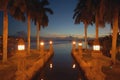 Aruba canal night view romantic site. Royalty Free Stock Photo