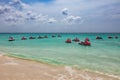 Jet ski rental at Eagle Beach in Aruba. The Eagle Beach is one of the most beautiful beaches in the world Royalty Free Stock Photo