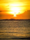 Aruba Coastal Sunset with gorgeous island in background Royalty Free Stock Photo