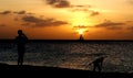 Aruba Sunset set Storm on the Ocean in the Caribbean