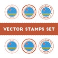 Aruban flag rubber stamps set.