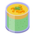 Arugula fresh drink icon, isometric style