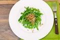Arugula Salad with Germinated Grain in White Plate Royalty Free Stock Photo