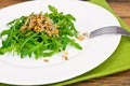 Arugula Salad with Germinated Grain in White Plate Royalty Free Stock Photo