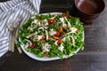 Arugula with Slow-Roasted Tomatoes and Burrata Royalty Free Stock Photo