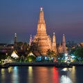 Arun temple waterfront at twilight Royalty Free Stock Photo