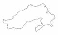 Arunachal Pradesh outline map Royalty Free Stock Photo