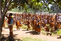 Children in uniforms playing in the cortyard of primary school in rural area near Arusha, Tanzania, Africa.