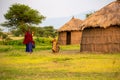 Arusha, Tanzania, January 2020: maasai People in their Village Typical Tribal lifestyle