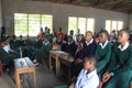 A rural school in the suburb of Arusha, African students in chemistry classes