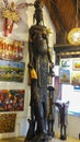 Arusha, Tanzania; 08/06/2019: Sculpture of a person of the tribu Maasai Mara in the Cultural Heritage store in Arusha, Tanzania