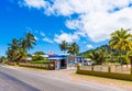 ARUTANGA, COOK ISLAND - SEPTEMBER 30, 2018: View of the building of the local grocery store. Copy space for text