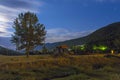 Visiting the Arutela Roman fort ruins on a summer night Royalty Free Stock Photo