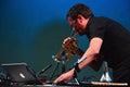 Arve Henriksen playing piccolo trumpet while moving MIDI controller, Elektrarna Piestany, Slovakia, 25th of august 2017