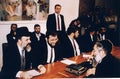 Aryeh Deri and Yitzhak Peretz in Jerusalem, Israel