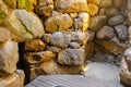 Arzachena, Sardinia, Italy - Archeological ruins of Nuragic complex La Prisgiona - Nuraghe La Prisgiona - with interior of stone