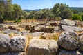 Arzachena, Sardinia, Italy - Archeological ruins of Nuragic complex La Prisgiona - Nuraghe La Prisgiona - with remaining of