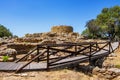 Arzachena, Sardinia, Italy - Archeological ruins of Nuragic complex La Prisgiona - Nuraghe La Prisgiona - with stone main tower