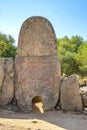 Arzachena, Sardinia, Italy - Archeological ruins of Nuragic necropolis Giants Tomb of Coddu Vecchiu - Tomba di Giganti Coddu