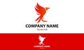 Red Color Legend Abstract Phoenix Myth Logo Design