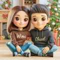 Cute Baby Girl and Boy Cartoon AI Generated