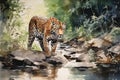 Exploring the Enchanting Wilderness: Majestic Leopard Roaming Th